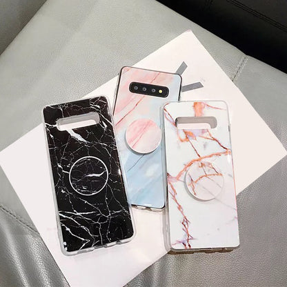 For Samsung Galaxy Marble Cover Silicone Phone Case Pop S20 S10 S9 S8 Plus Ultra Note 10 9 8