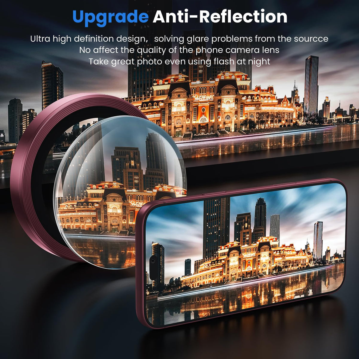 Metal Camera Lens Glass Individual Eagle Protector Cover - For Apple iPhone 18 Pro / 18 Pro Max / 17 Pro / 17 Pro Max (3pcs)
