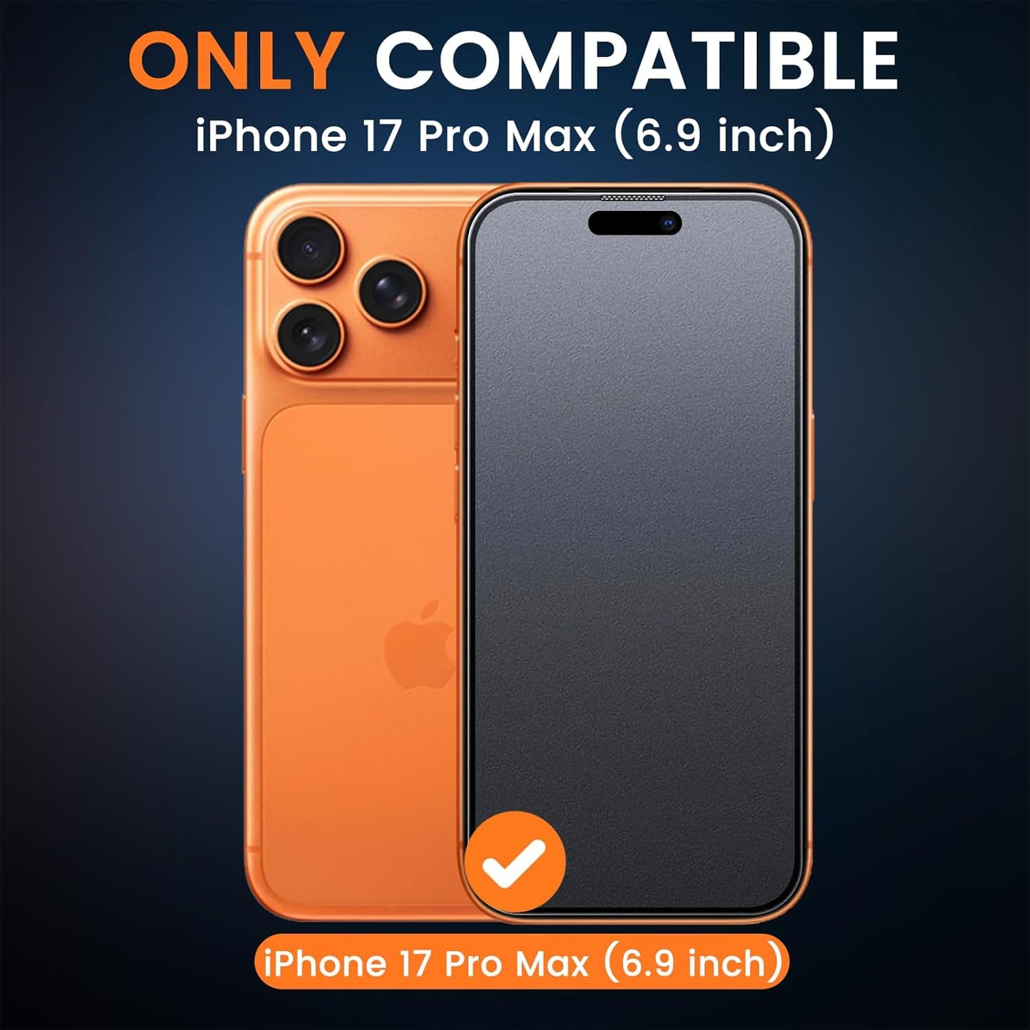 For iPhone 17 Pro Max (6.9”) Matte Anti-Glare Screen Protector 9H Tempered Glass Film