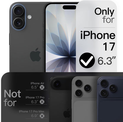 For iPhone 17 (6.3") Magnetic MagSafe Shockproof Case Ring Stand Black Cover