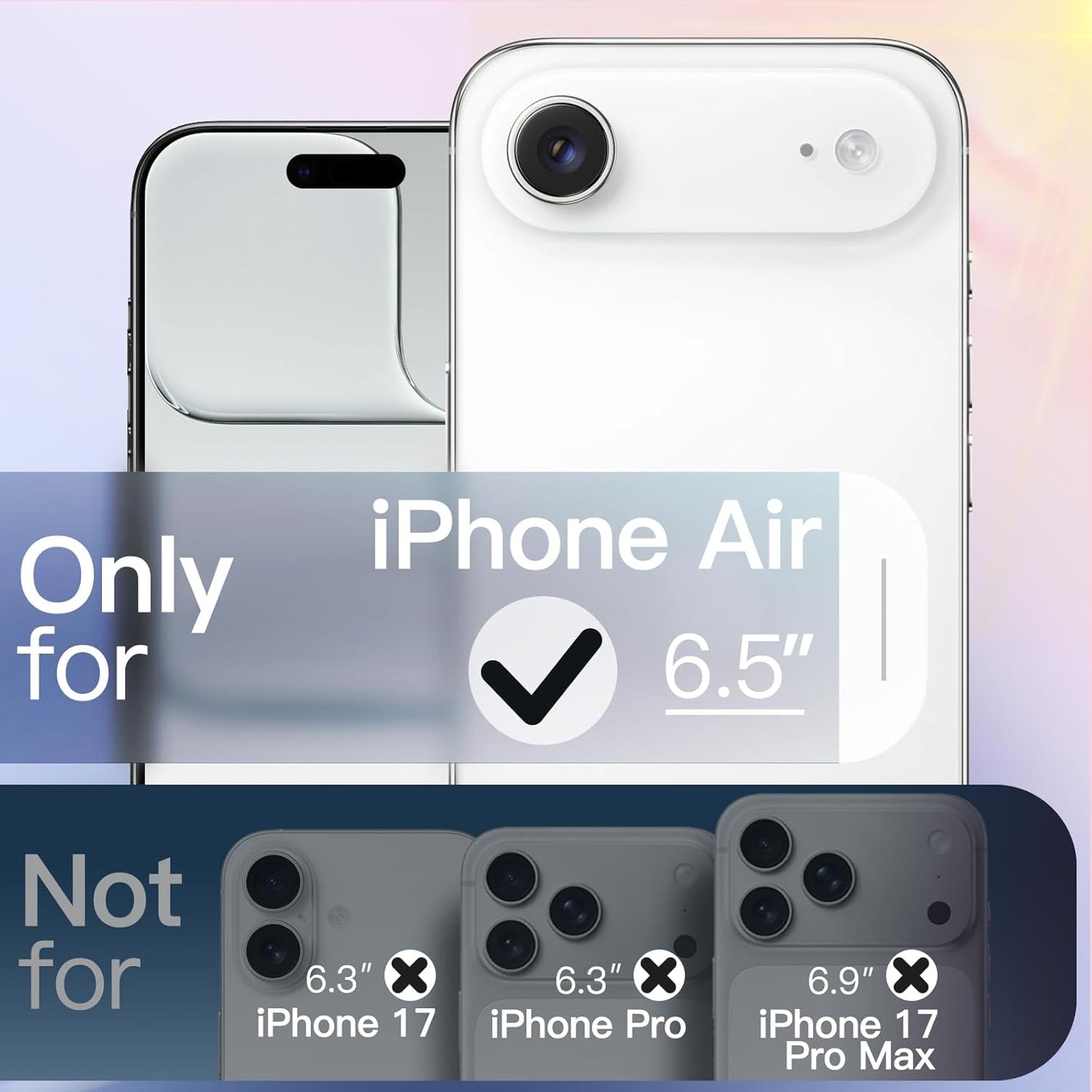 iPhone 17 Air (6.5") Glitter Case Clear MagSafe Compatible Sparkly Shockproof Bling Phone Cover