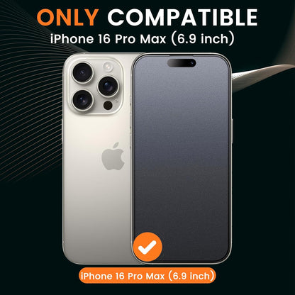 For iPhone 16 Pro Max (6.9”) Matte Anti-Glare Screen Protector 9H Tempered Glass Film