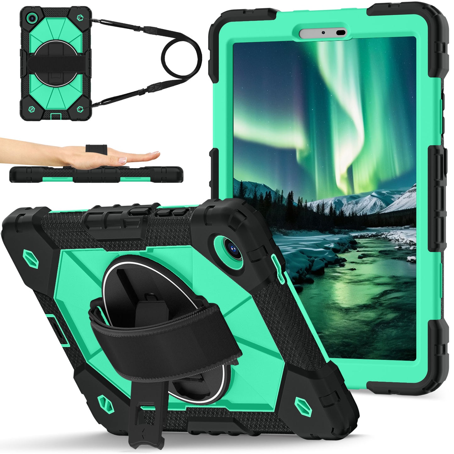For Lenovo One 8.7" (2025) & Tab K9 TB305FU Rugged Stand Hard Case Shockproof Cover Strap