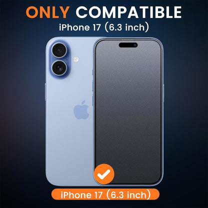 For iPhone 17 (6.3”) Matte Anti-Glare Screen Protector 9H Tempered Glass Film