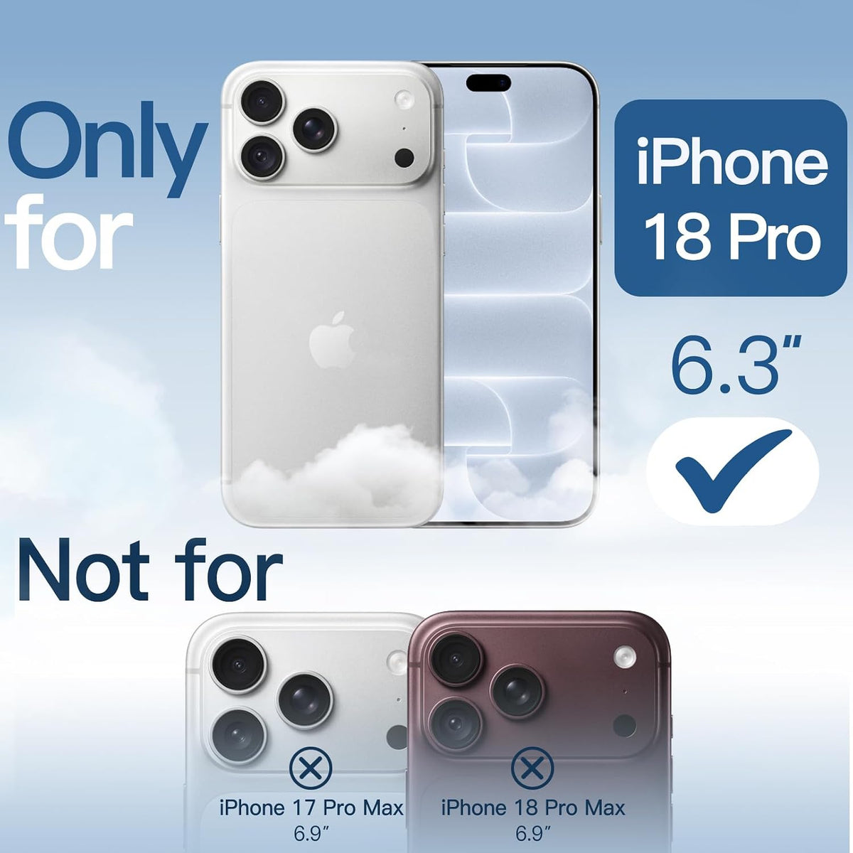 iPhone 18 Pro / 17 Pro (6.3") Glitter Case Clear MagSafe Compatible Sparkly Shockproof Bling Phone Cover