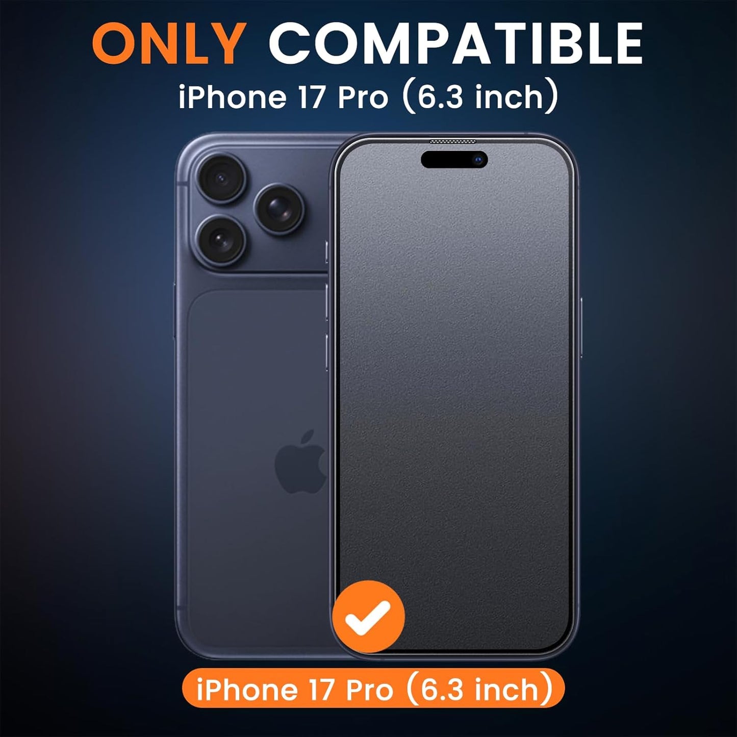 For iPhone 17 Pro (6.3”) Matte Anti-Glare Screen Protector 9H Tempered Glass Film