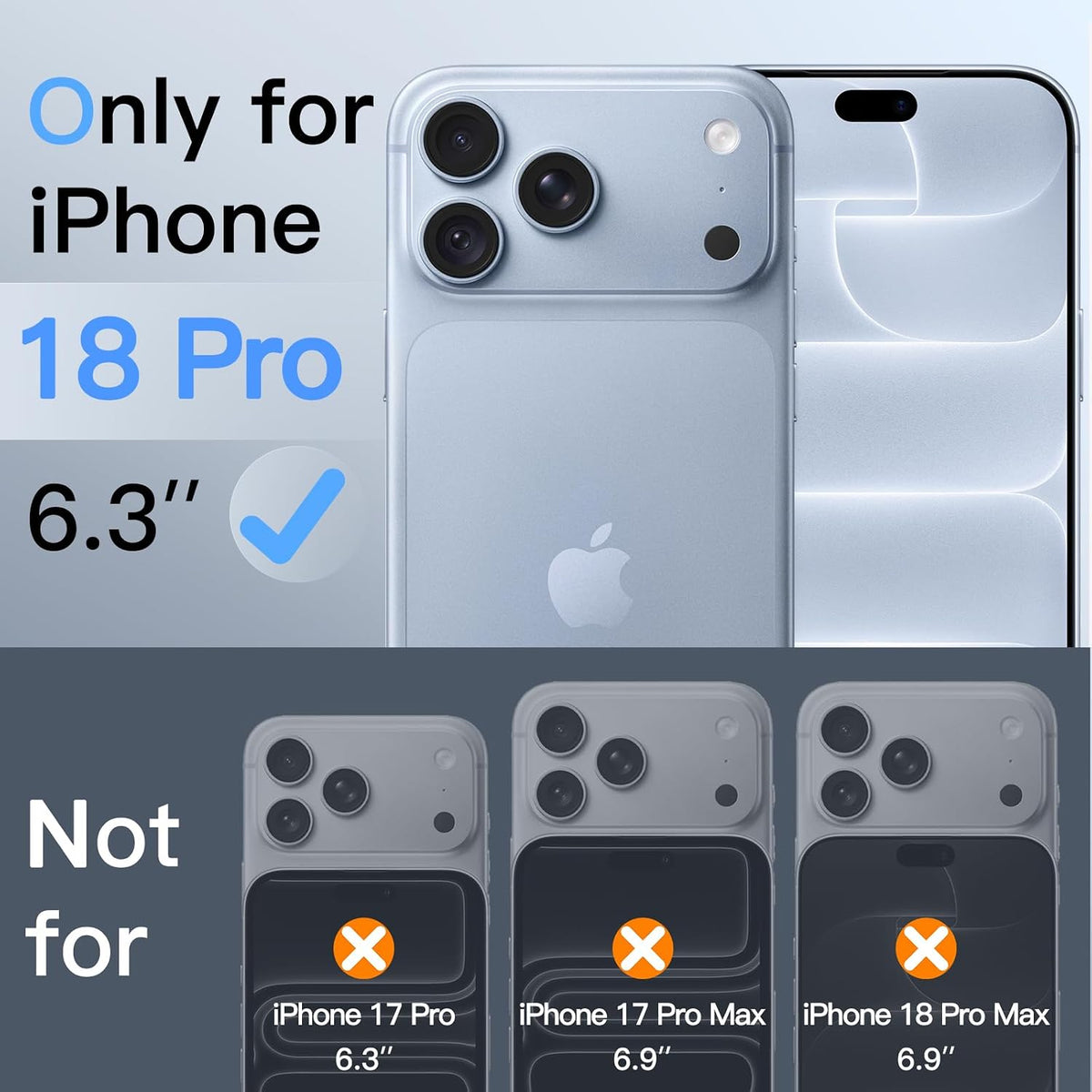 For iPhone 18 Pro (6.3”) Tempered Glass Privacy Screen Protector Anti-Spy 9H Hardness