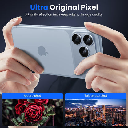 iPhone 18 Pro Max / 17 Pro Max Camera Lens Protector, Military Grade Aluminum Alloy & Tempered Glass, Glacier Titanium