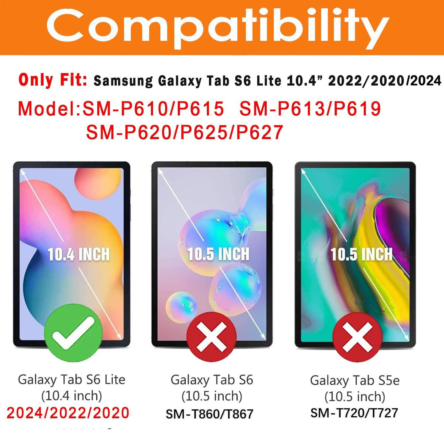 Screen Protector Samsung Galaxy Tab S6 Lite 10.4 Inch 2024/2022/2020 9H Hardness Tempered Glass Film