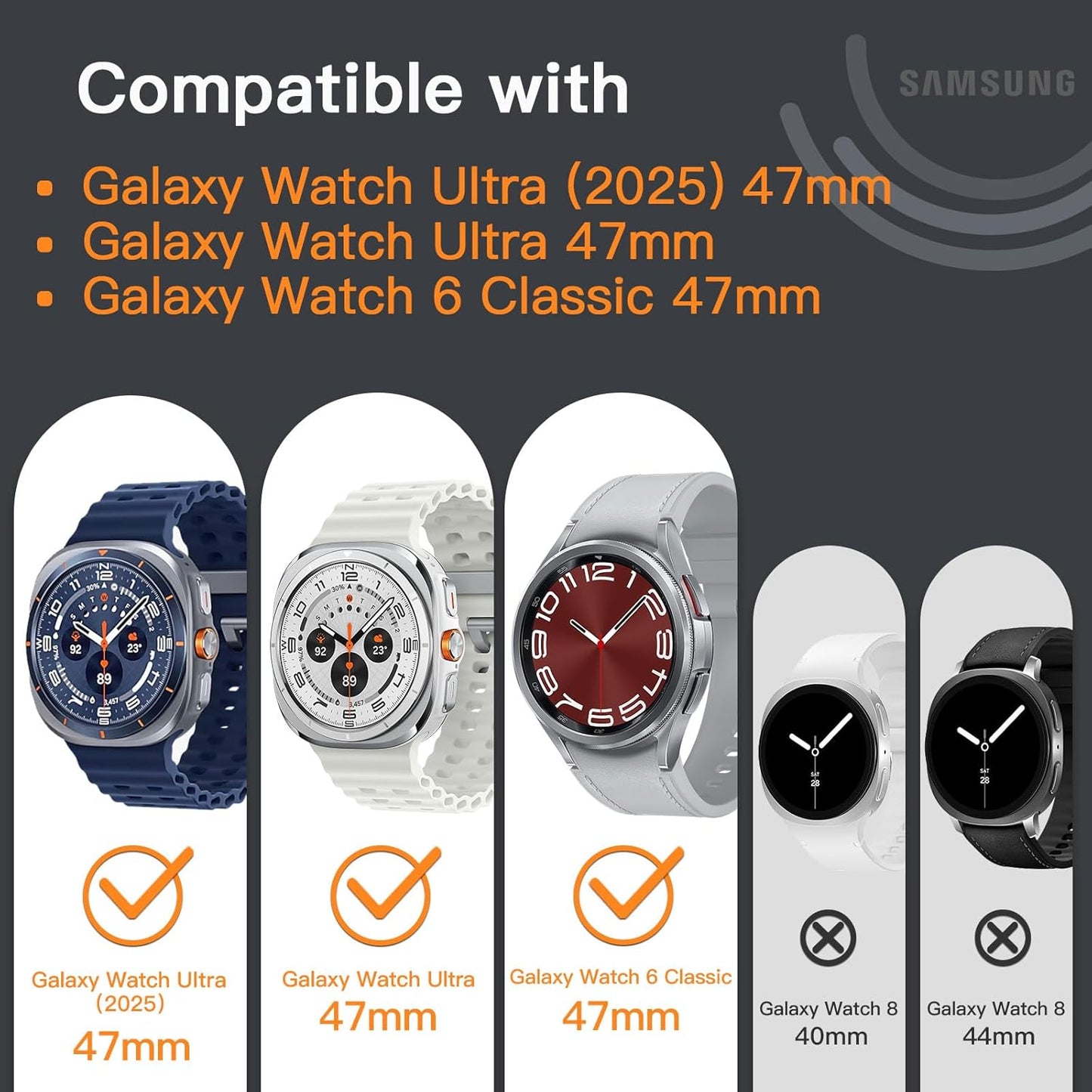 [2 Pack] For Samsung Galaxy Watch Ultra (2025/2024) / 6 Classic 47mm Tempered Glass Screen Protector