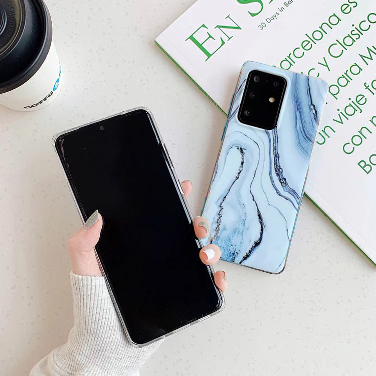 For Samsung Galaxy Blue Ocean Marble Shockproof Cover Silicone Phone Case