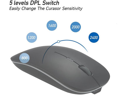 Optical Wireless Bluetooth Slim Rechargeable Mouse for Laptop/Tablet/Mac/iPad