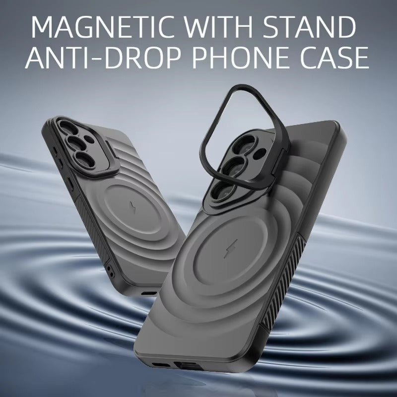 For Samsung Galaxy S25 Ultra Magnetic Magsafe Case Back Camera Holder Cover - Black