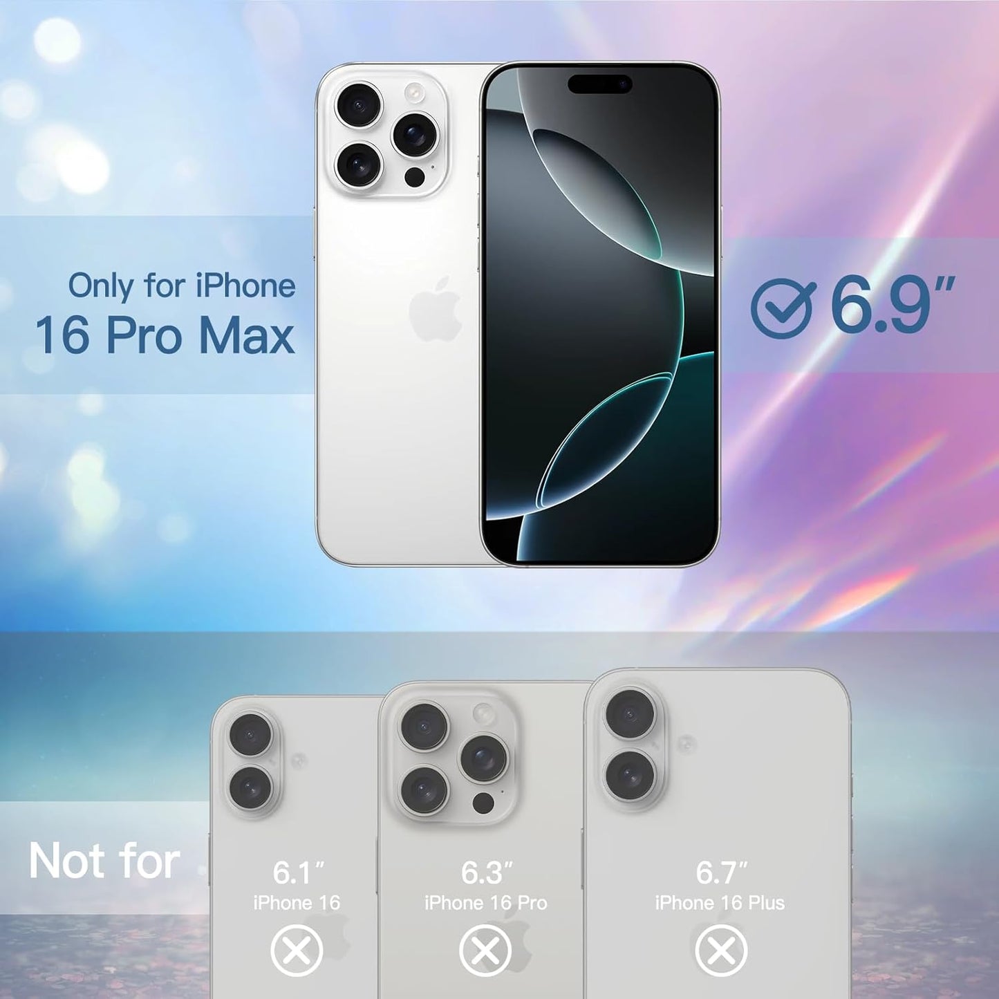 iPhone 16 Pro Max Glitter Case Clear MagSafe Compatible Sparkly Shockproof Bling Phone Cover