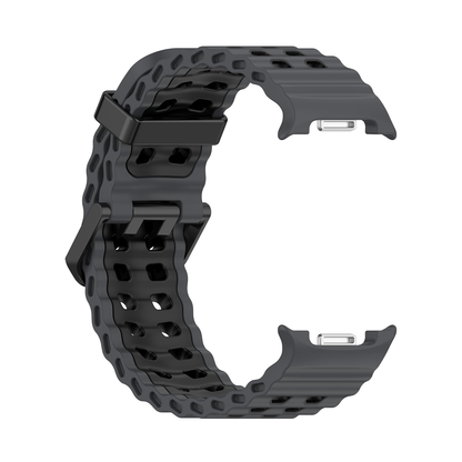 Rugged Breathable Sport Band Soft Silicone Waterproof For Samsung Galaxy Watch Ultra 47mm - Black