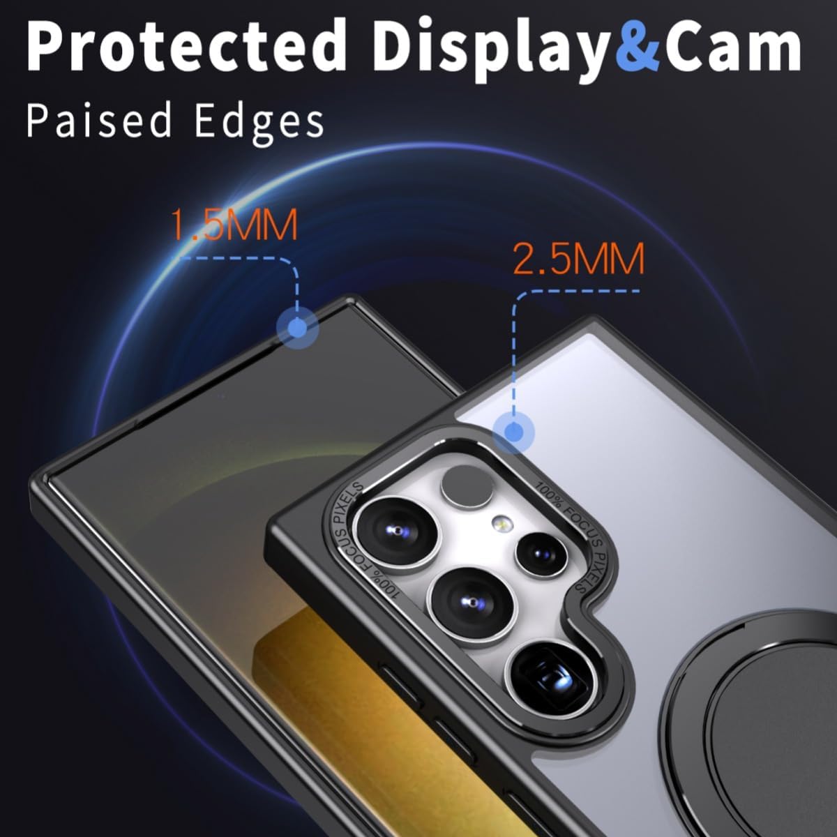 For S25 Ultra Magnetic MagSafe Phone Shockproof Case Ring Kickstand Stand Cover