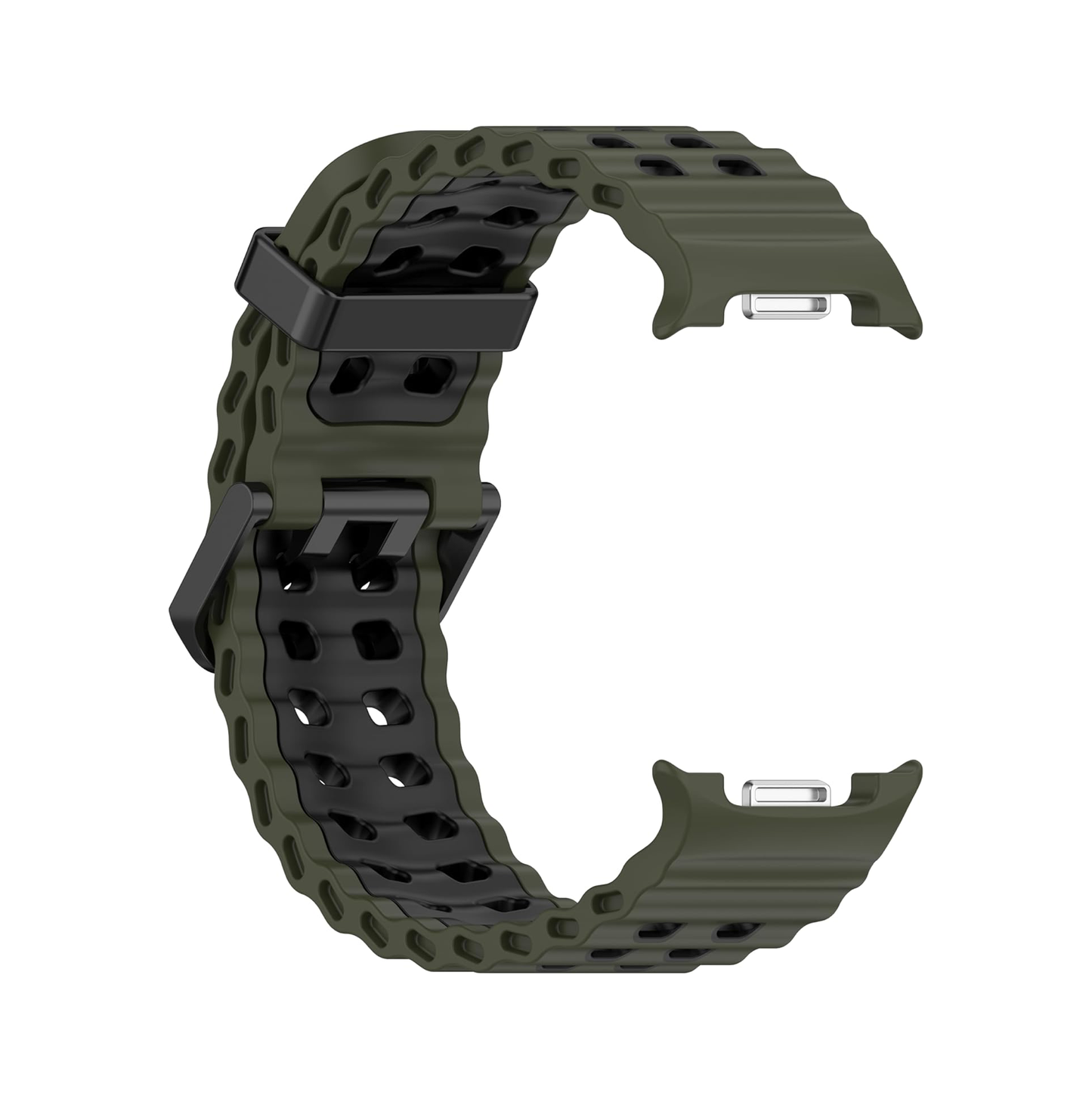 Rugged Breathable Sport Band Soft Silicone Waterproof For Samsung Galaxy Watch Ultra 47mm - Green