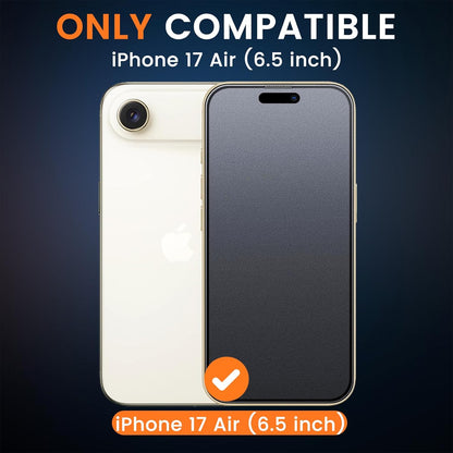 For iPhone 17 Air (6.5”) Matte Anti-Glare Screen Protector 9H Tempered Glass Film