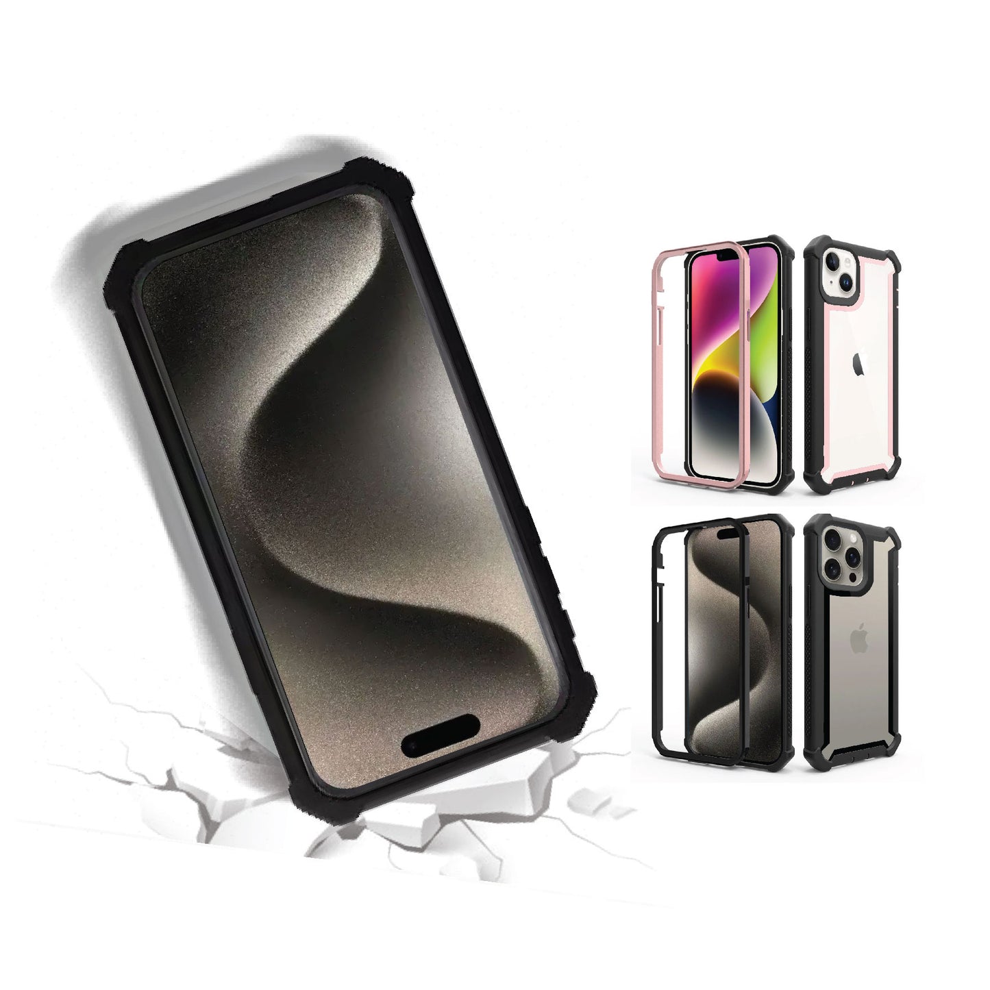 Shockproof Case Bumper Back Cover For iPhone 16 15 14 13 Pro XS Max Plus Mini XR X 8 7