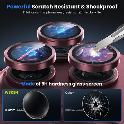 Metal Camera Lens Glass Individual Eagle Protector Cover - For Apple iPhone 18 Pro / 18 Pro Max / 17 Pro / 17 Pro Max (3pcs)
