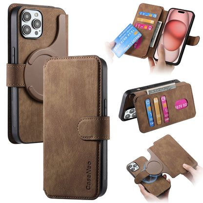 For iPhone 16 Pro Max Plus Detachable Wallet Case Flip Leather Magsafe Magnetic Cover