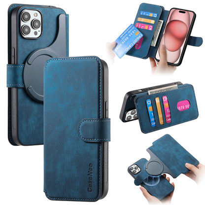 For iPhone 16 Pro Max Plus Detachable Wallet Case Flip Leather Magsafe Magnetic Cover