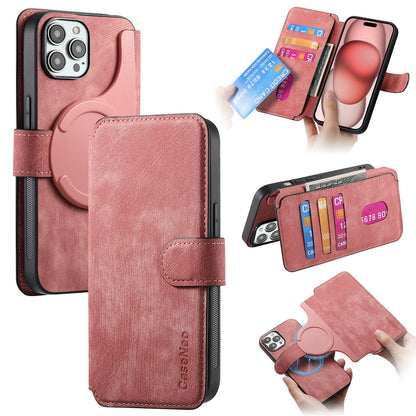 For iPhone 16 Pro Max Plus Detachable Wallet Case Flip Leather Magsafe Magnetic Cover
