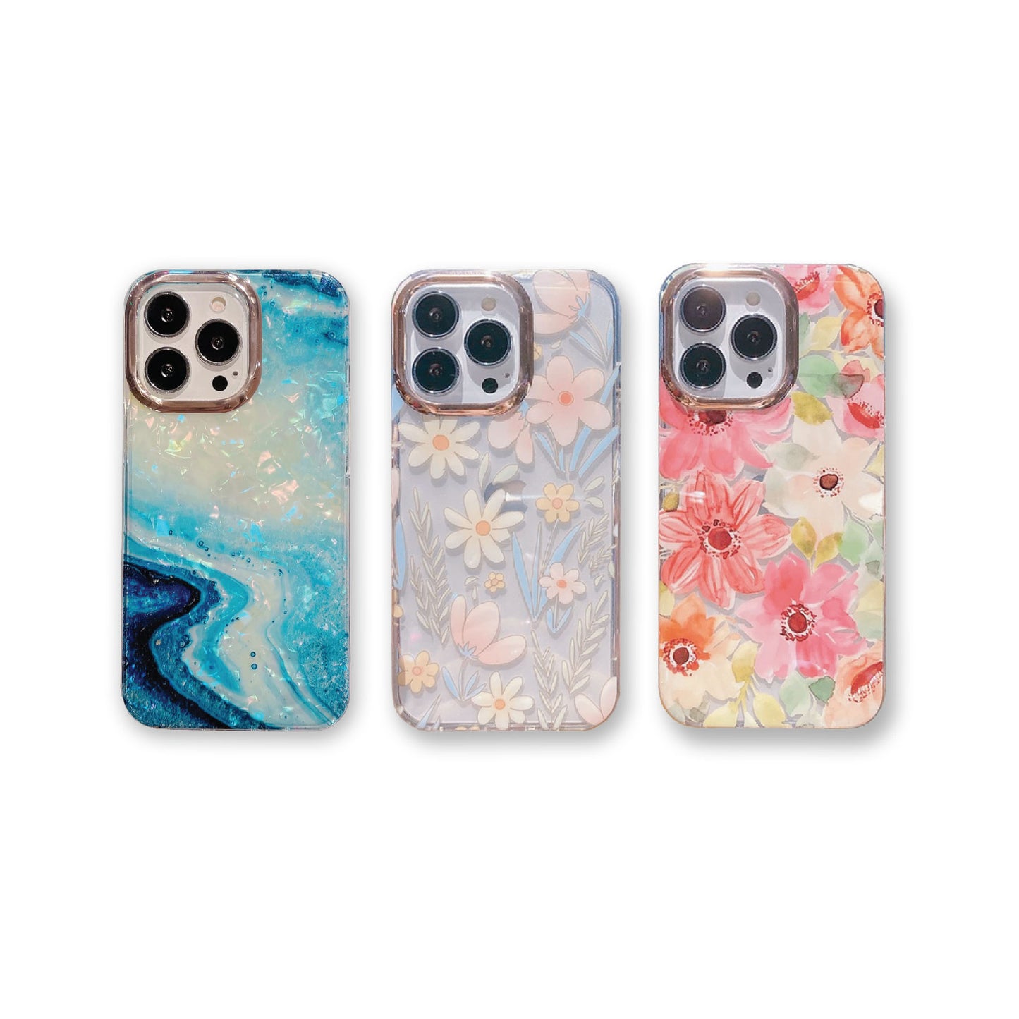 For iPhone 13 12 11 Pro Max Shockproof Case Glitter Flower Floral Bling Cover