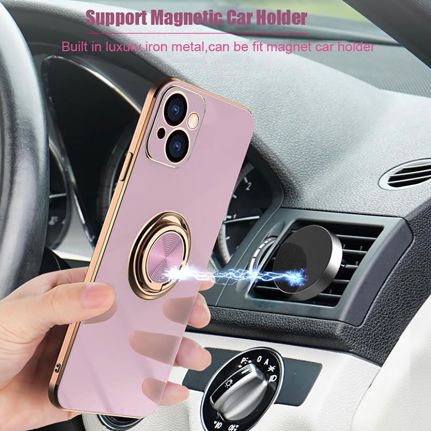 Luxury Shockproof Ring Case Stand Cover For iPhone 13