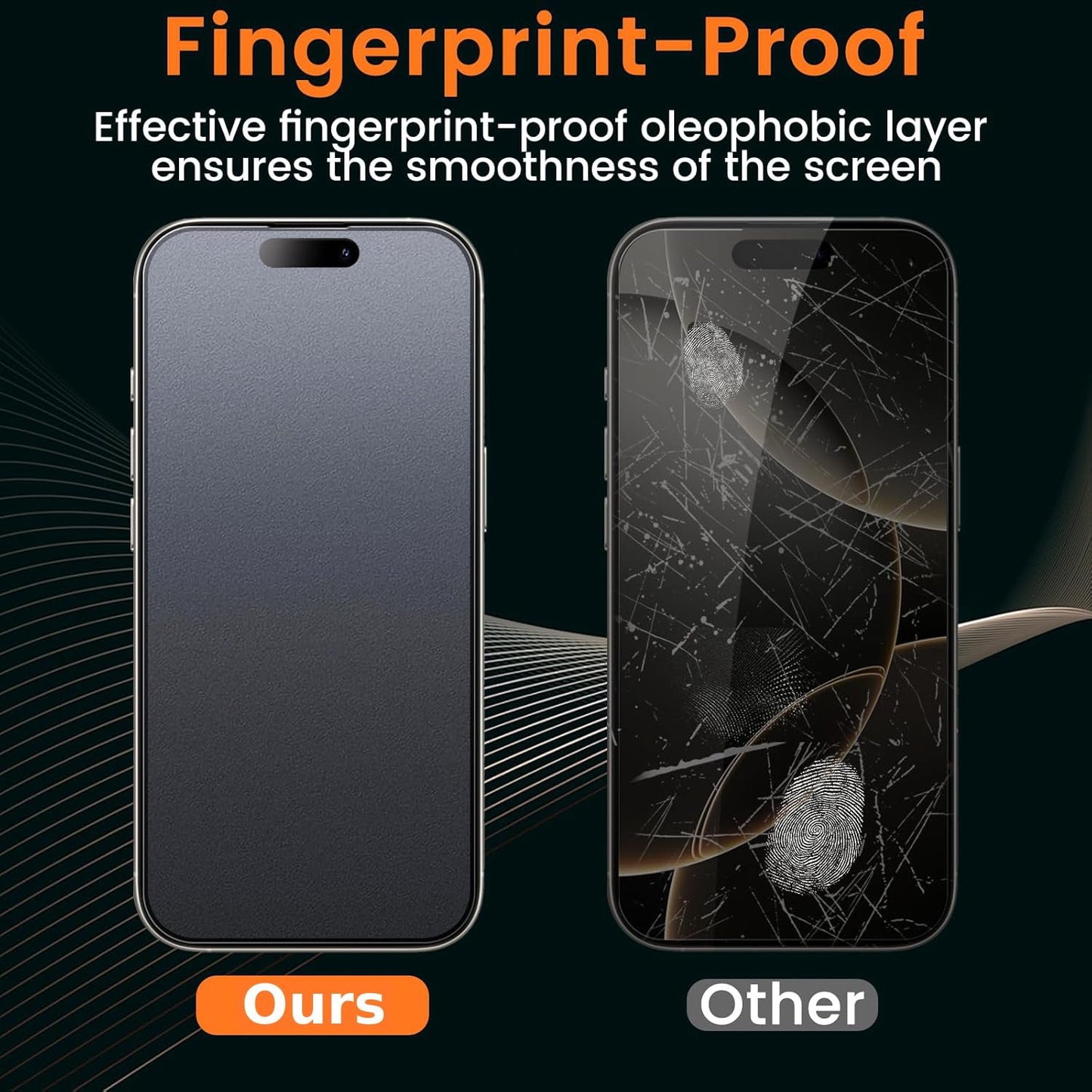 For iPhone 16 Pro Max (6.9”) Matte Anti-Glare Screen Protector 9H Tempered Glass Film