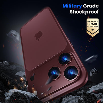 iPhone 18 Pro / 17 Pro Camera Lens Protector, Military Grade Aluminum Alloy & Tempered Glass (Burgundy)