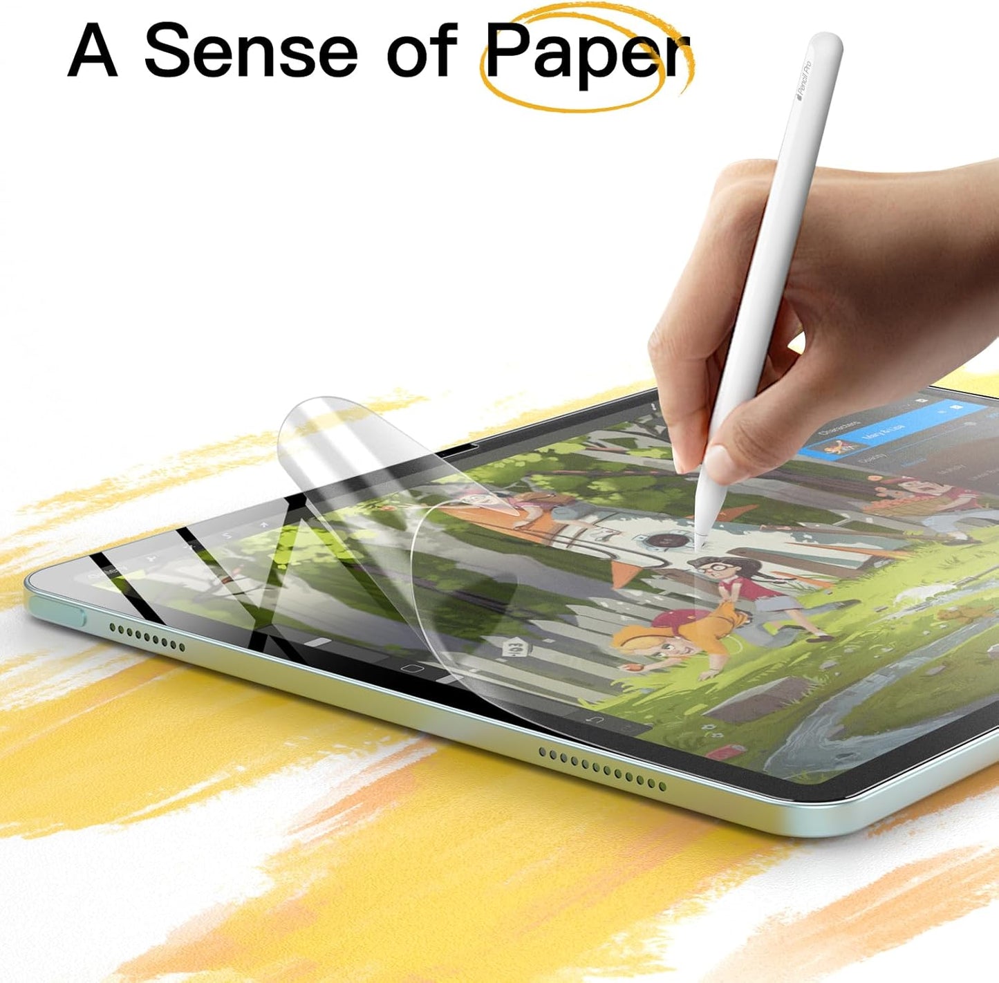 Paper Feel Screen Protector for iPad Air 11" M4/M3/M2 (2026/2025/2024) Anti-Glare Matte PET Film for Drawing & Writing