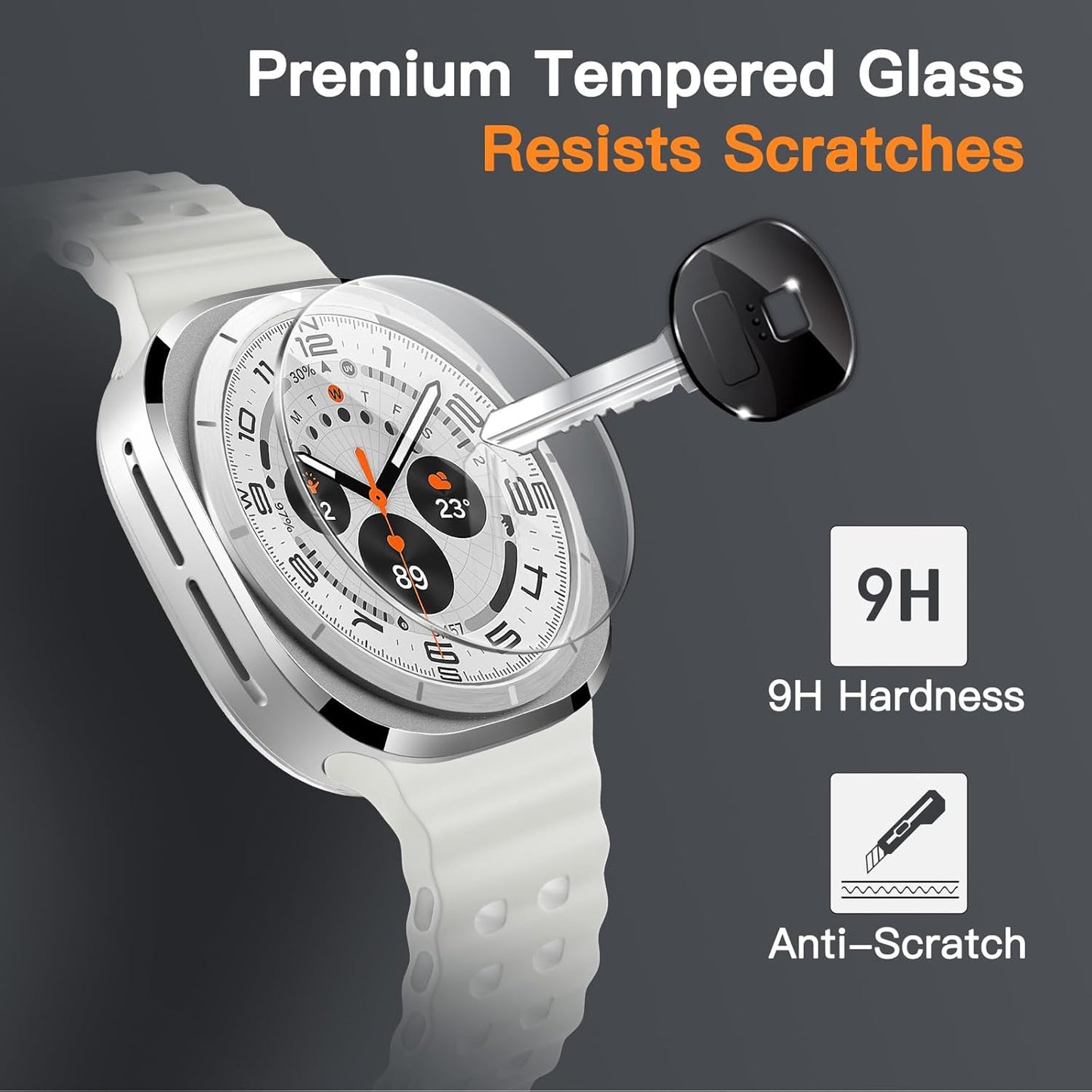 [2 Pack] For Samsung Galaxy Watch Ultra (2025/2024) / 6 Classic 47mm Tempered Glass Screen Protector