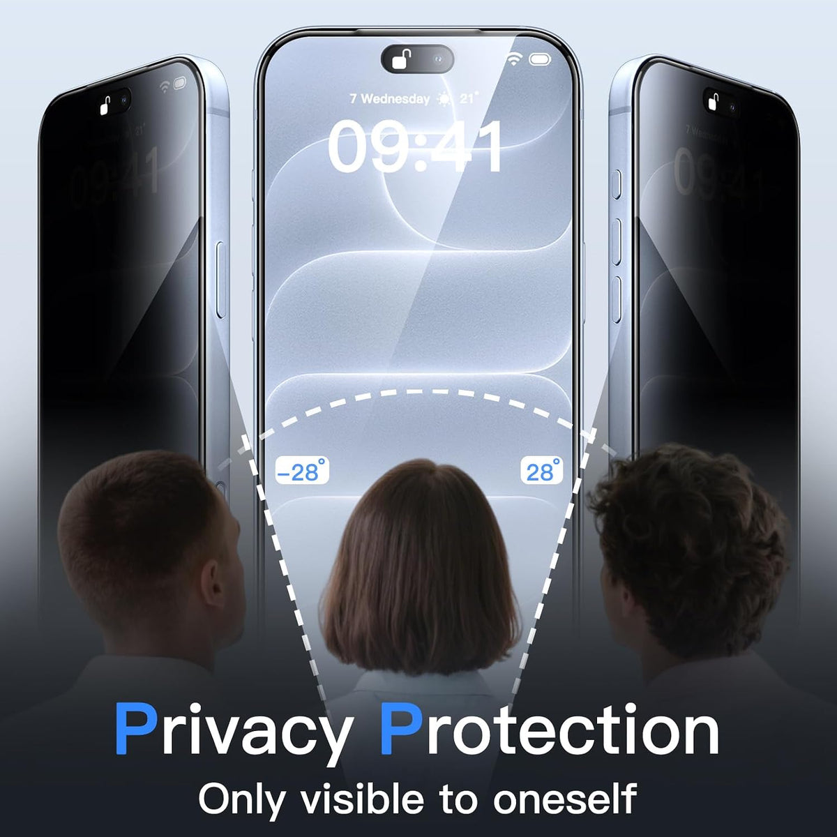 For iPhone 18 Pro (6.3”) Tempered Glass Privacy Screen Protector Anti-Spy 9H Hardness