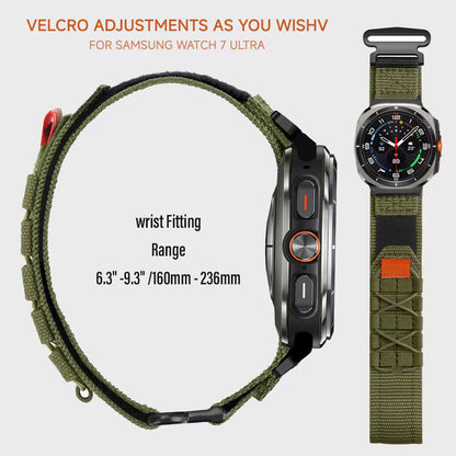 Rugged Military Tactical Nylon Braided Sport Band For Samsung Galaxy Watch Ultra 47mm - Green