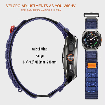 Rugged Military Tactical Nylon Braided Sport Band For Samsung Galaxy Watch Ultra 47mm - Blue