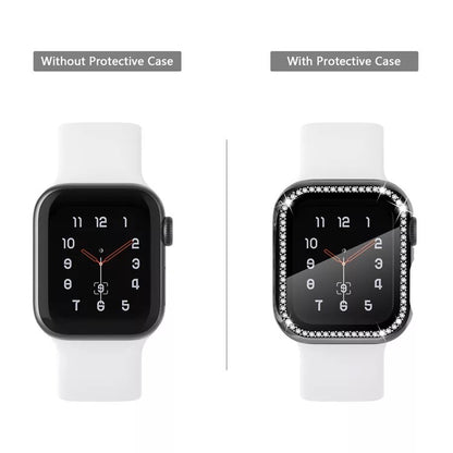 Bling PC Full Cover Watch Case Tempered Screen Protector For Apple iWatch 10 / 9 / 8 / 7 / SE / 6 / 5 / 4 / 3 / 2 / 1 / 38 / 40 / 41 / 42 / 44 / 45 / 46mm