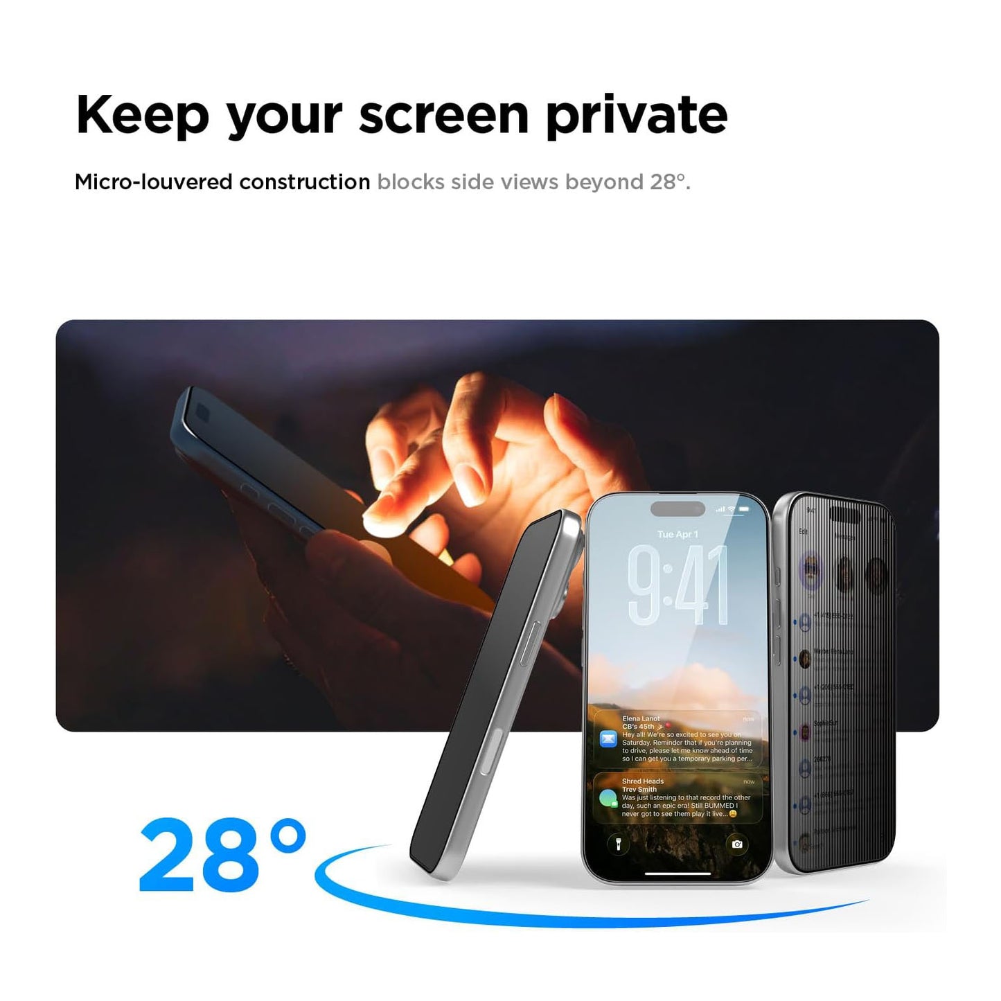 Tempered Glass Privacy Screen Protector Anti-Spy 9H Hardness For Apple iPhone 17 Air (6.5”)