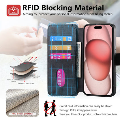 For iPhone 16 Pro Max Plus Detachable Wallet Case Flip Leather Magsafe Magnetic Cover