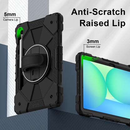 Rugged Stand Hard Case Shockproof Cover Strap For Samsung Tab S9 / S9 FE / S10 FE