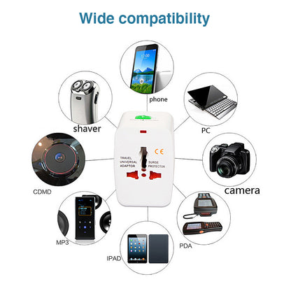 International Universal Travel Adapter AC Charger US UK AU EU AS Plug Converter
