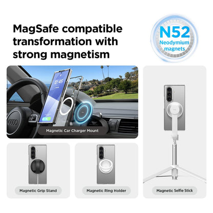 Magnetic Clear Case for Samsung Galaxy Z Fold 7 MagSafe Compatible Magnetic Shockproof Bumper Clear Cover