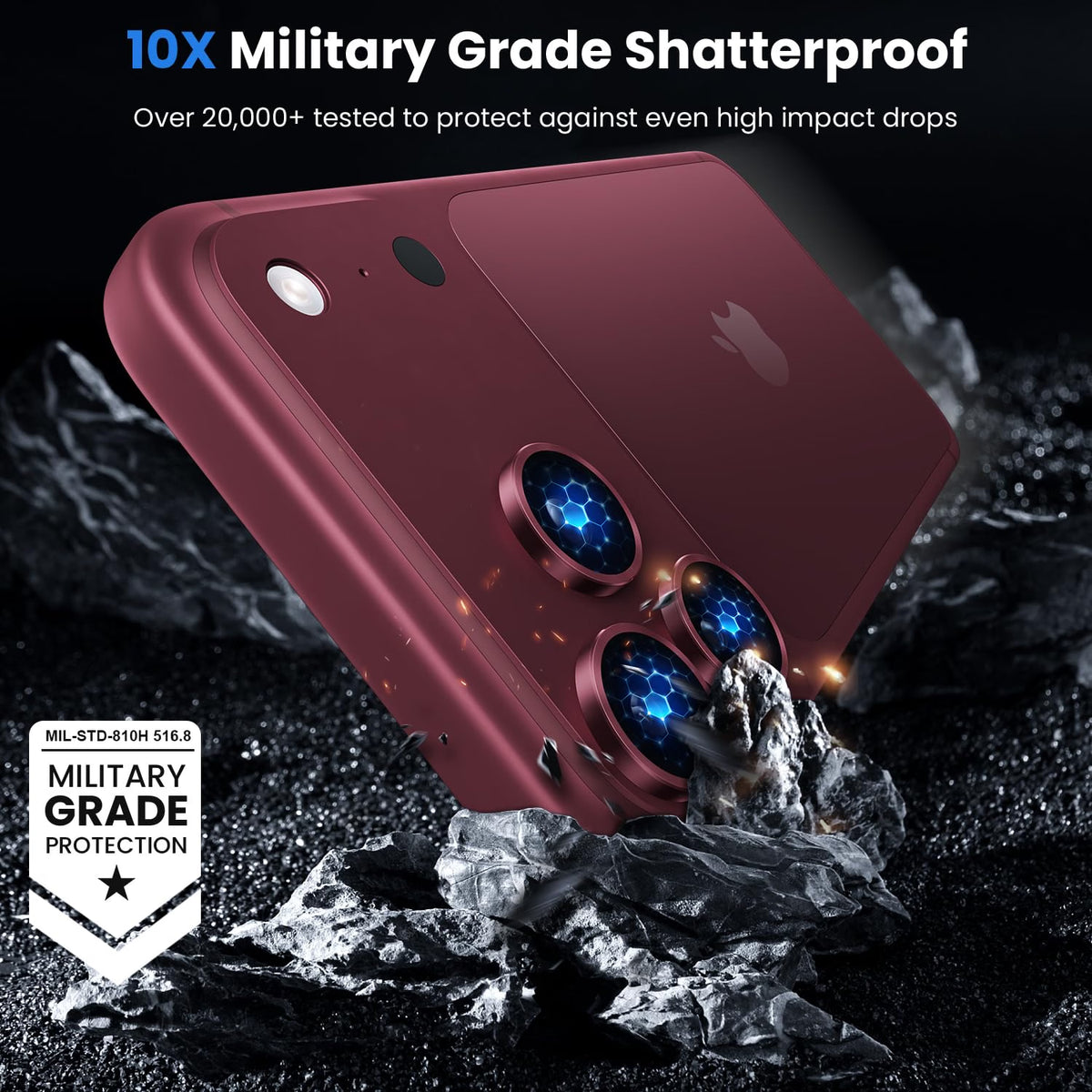 Metal Camera Lens Glass Individual Eagle Protector Cover - For Apple iPhone 18 Pro / 18 Pro Max / 17 Pro / 17 Pro Max (3pcs)