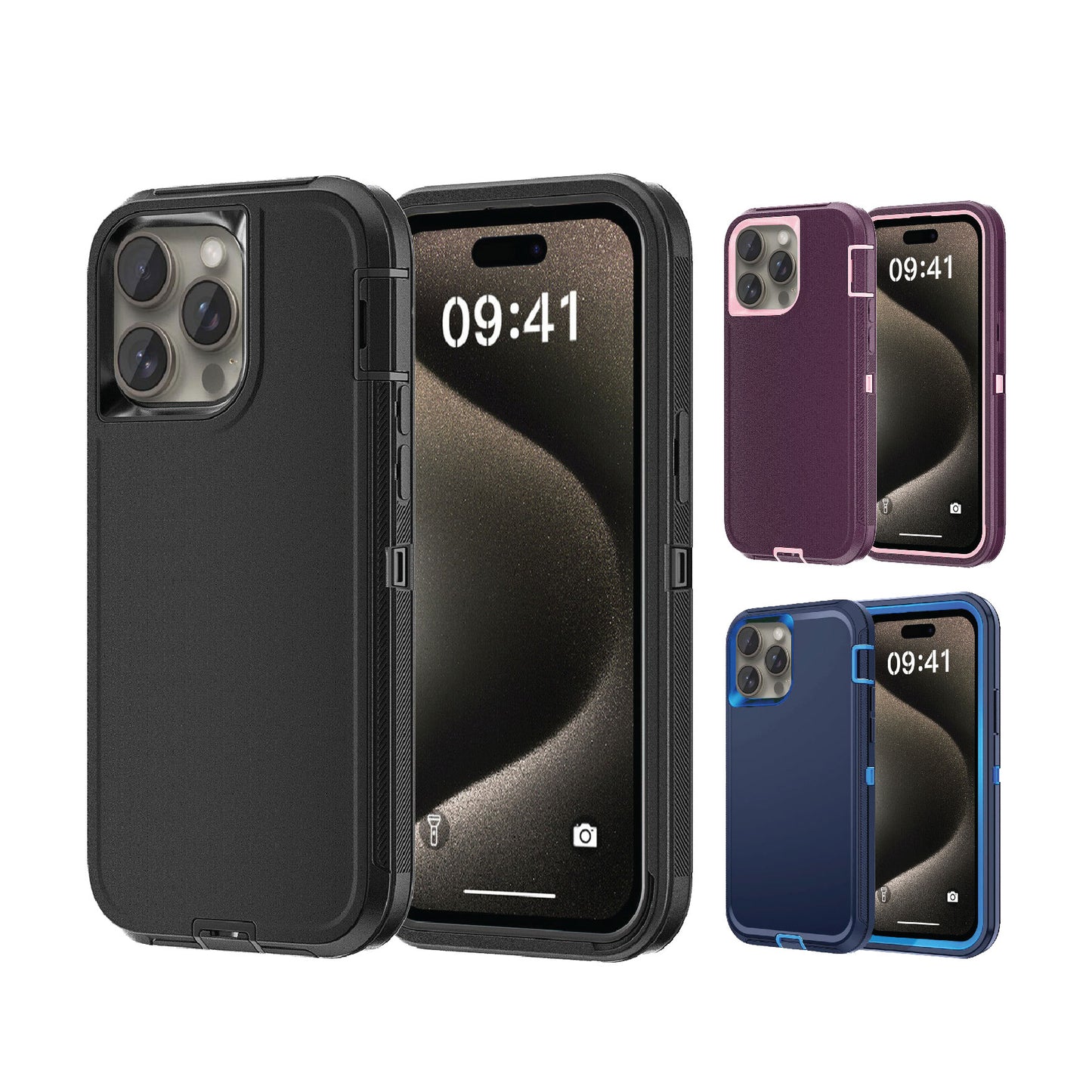 Rugged Case Shockproof Heavy Duty Cover For iPhone 15 Pro Max Plus