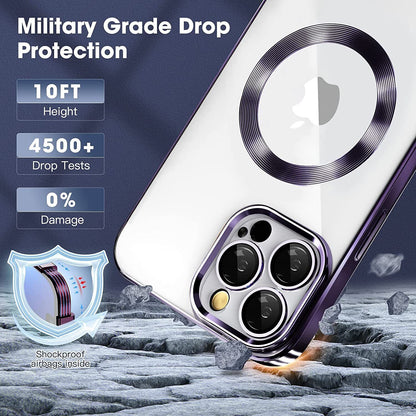 Magsafe Clear Plating Slim Magnetic Case Cover For iPhone 14 Pro Max Plus