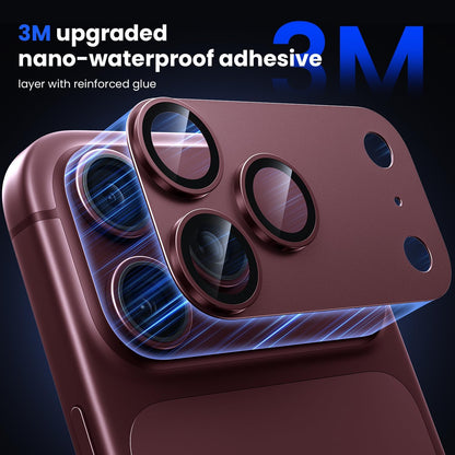 iPhone 18 Pro / 17 Pro Camera Lens Protector, Military Grade Aluminum Alloy & Tempered Glass (Burgundy)