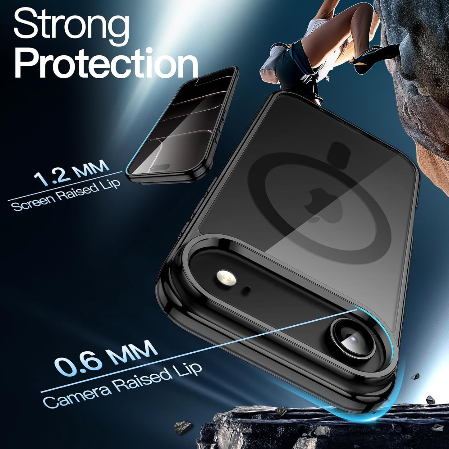 For Apple iPhone 17 Air (6.5") Black Crystal Case Compatible with MagSafe