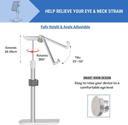 Aluminium Headset Stand 2-in-1 Phone/Tablet/Headphone Stand Desktop Mount Holder