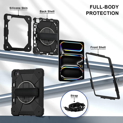 Rugged Stand Hard Case Shockproof Cover Strap For iPad Pro 13" (2024)