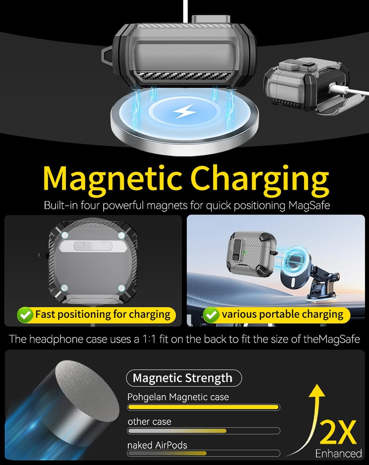 For Airpods Pro 3 (2025) Case with Lock Lid & Stand, Shockproof Protective Cover (Grey)